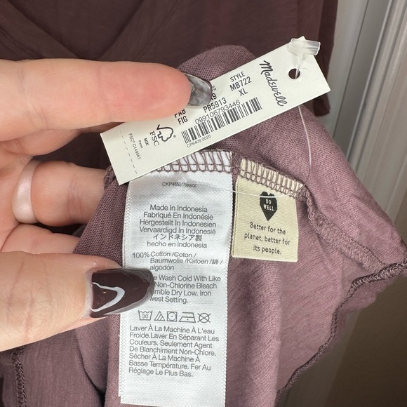NWT Madewell v-neck T-shirt sz. XL Fig - Picture 3 of 4